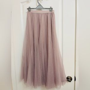 Women's Long Gauze Skirt (Light Purple)